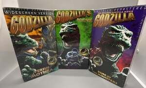 Godzilla Simitar VHS Lot (3) 1956 1964 1969 Widescreen & Full 4909 4911 4925 Vtg